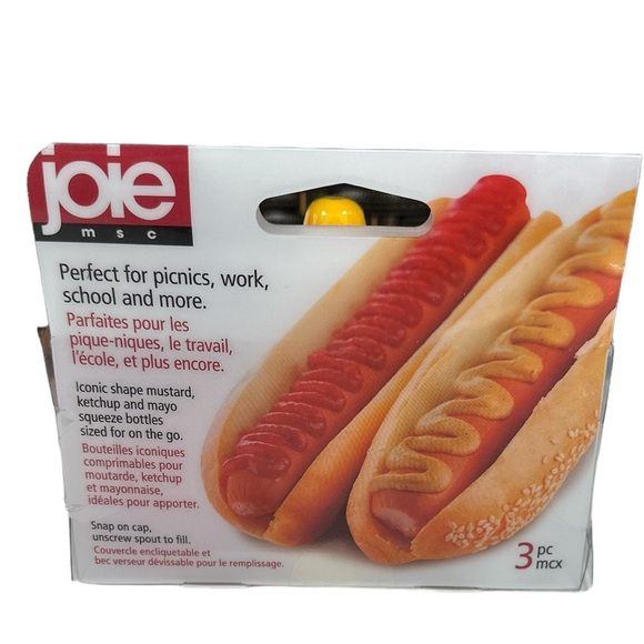 NEW Joie CONDIMENT MINIS Mayo, Mustard & Ketchup 1.68 oz Squeeze Bottles - Picture 4 of 5